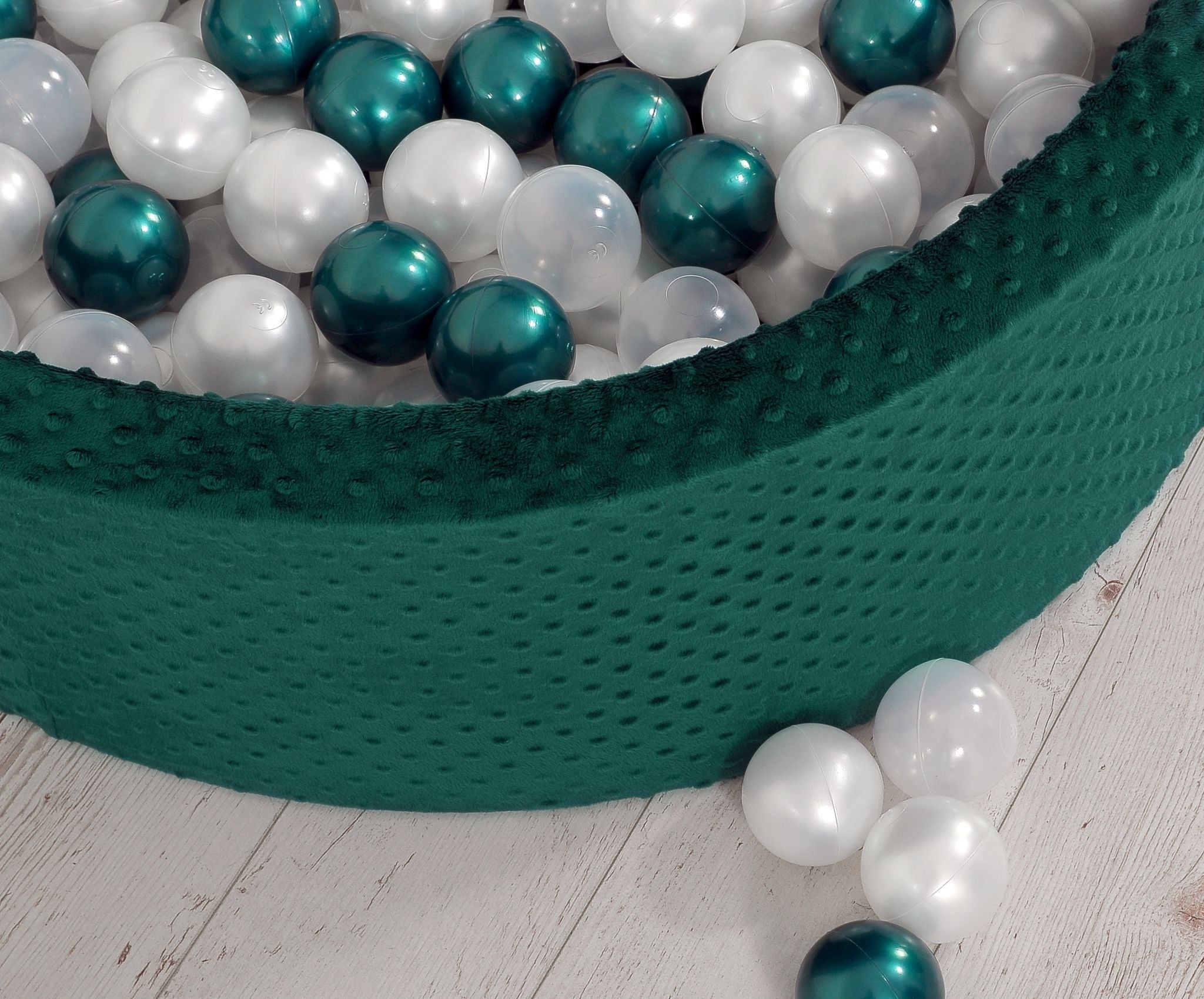 Ball-pit minky H-30 cm with balls 200pcs- bottle green