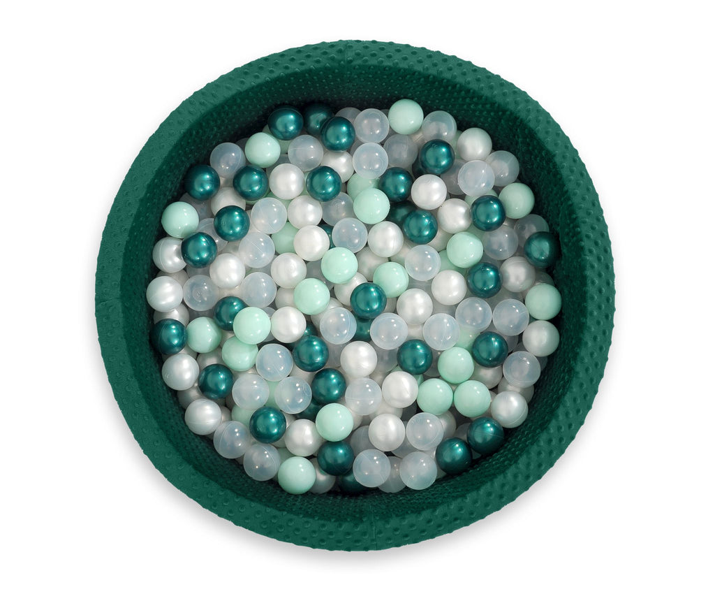 Ball-pit minky H-30 cm with balls 200pcs- bottle green