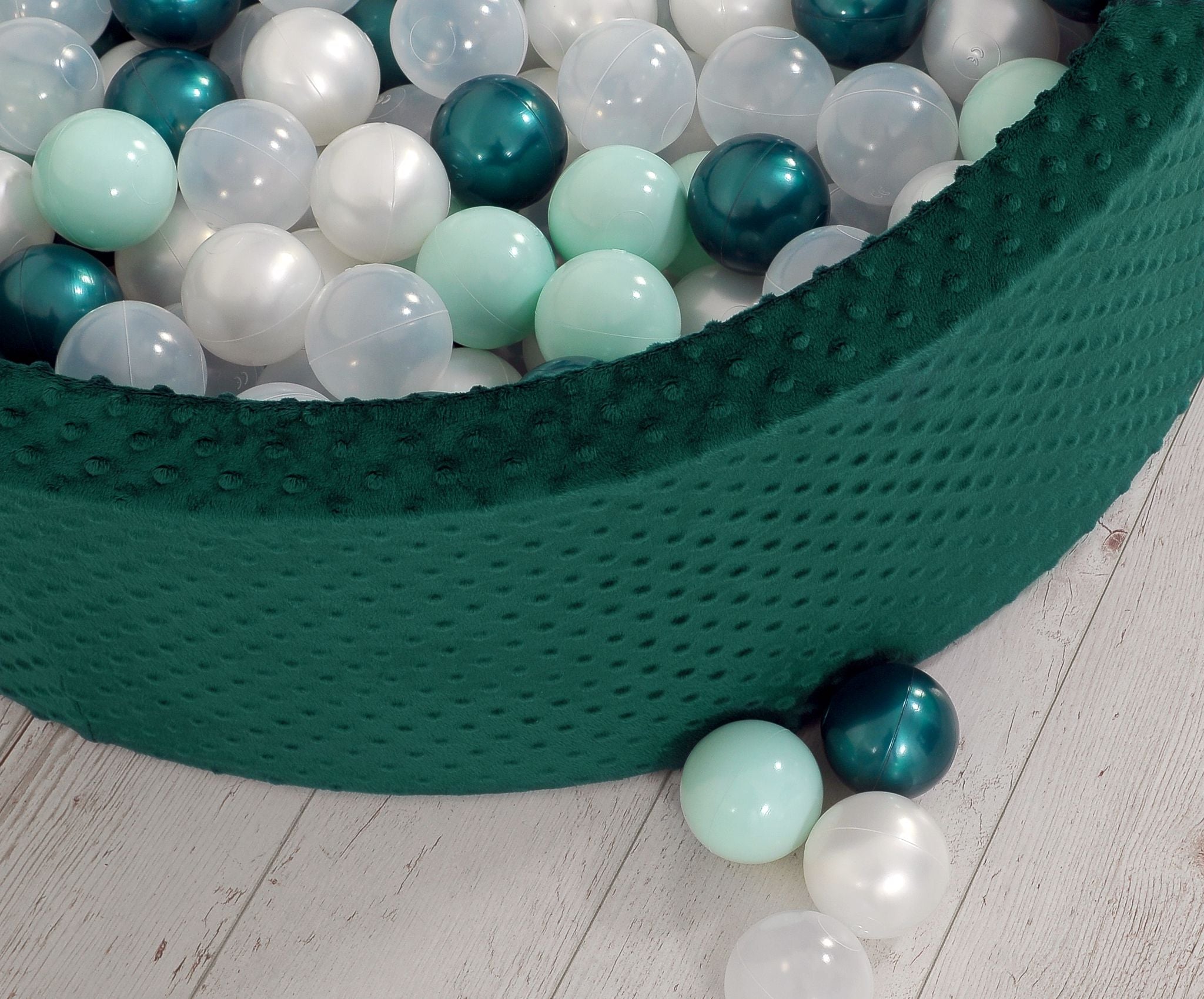 Ball-pit minky H-30 cm with balls 200pcs- bottle green