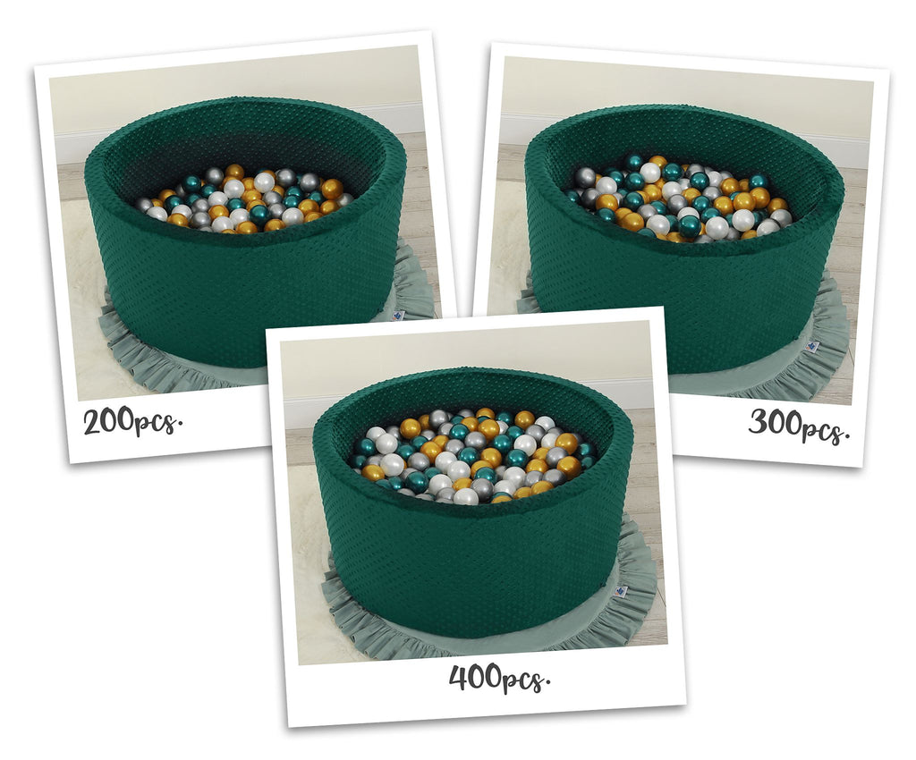 Ball-pit minky H-40 cm with balls 200pcs- bottle green