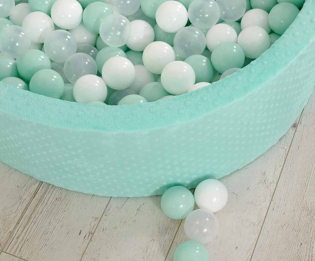 Ball-pit minky H-30 cm with balls 300pcs - mint