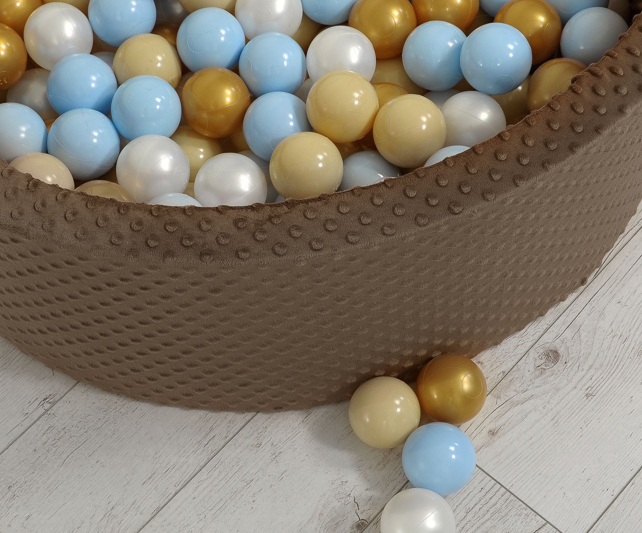 Ball-pit minky H-30 cm with balls 300pcs - chocolate