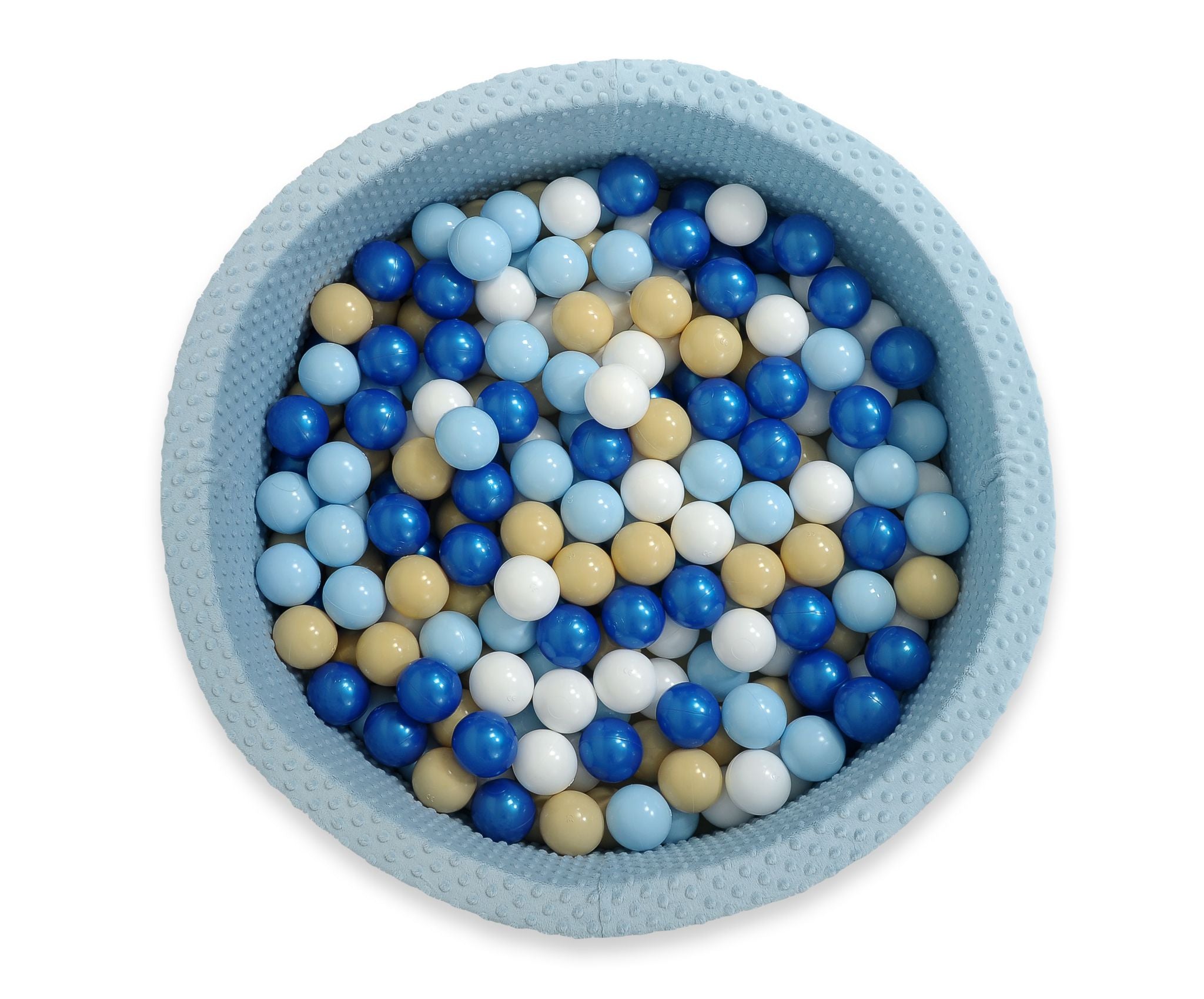 Ball-pit minky H-30 cm with balls 300pcs - misty blue