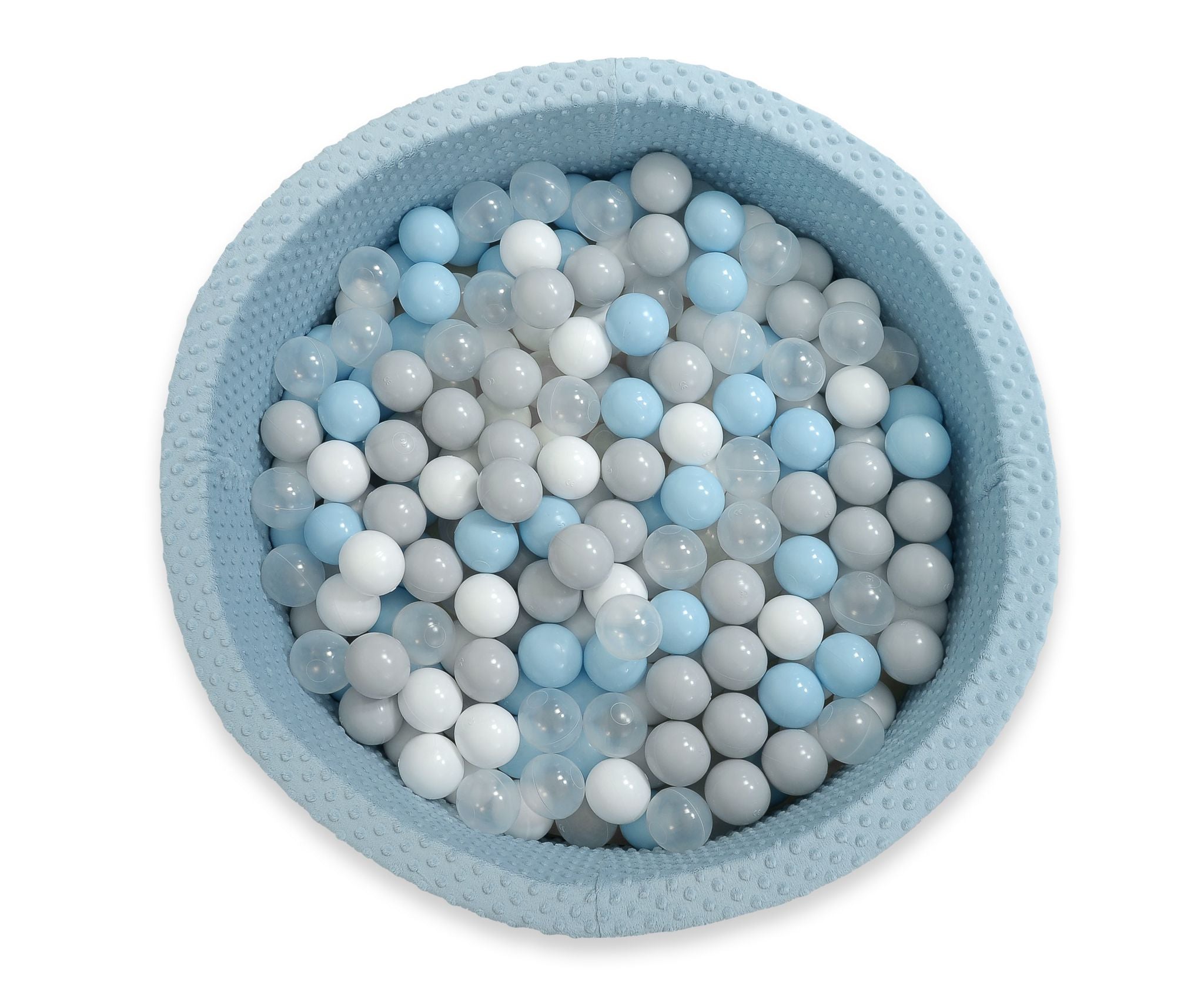 Ball-pit minky H-30 cm with balls 200pcs- misty blue