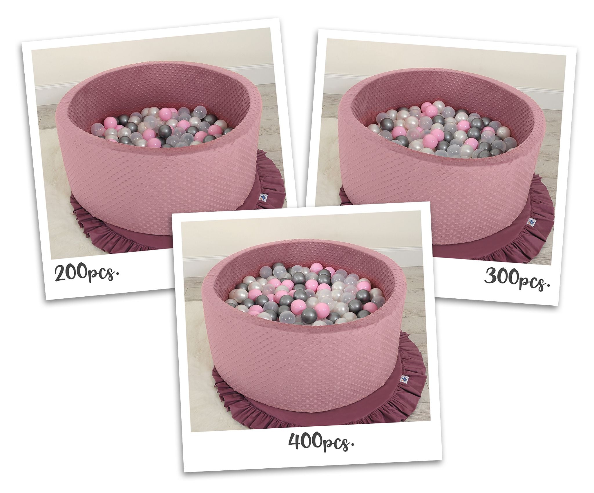 Ball-pit minky H-40 cm with balls 200pcs- pastel violet