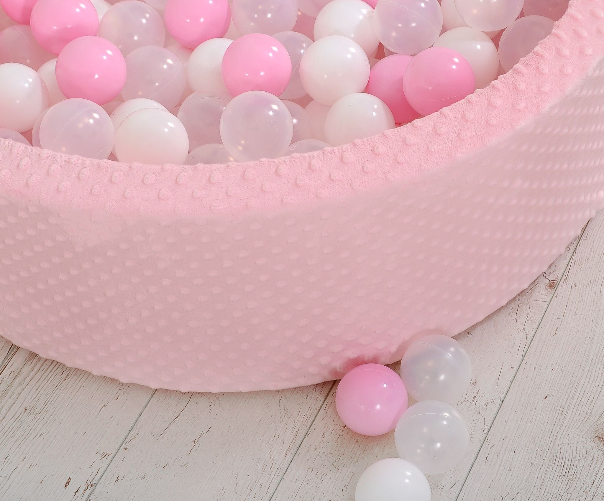 Ball-pit minky H-30 cm with balls 300pcs - pink
