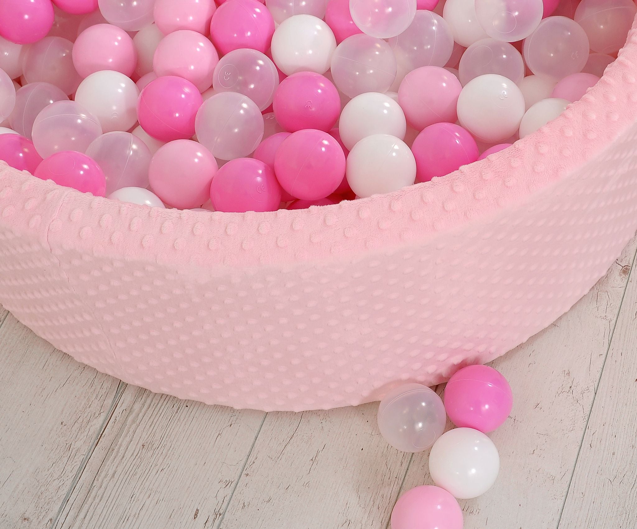 Ball-pit minky H-30 cm with balls 300pcs - pink