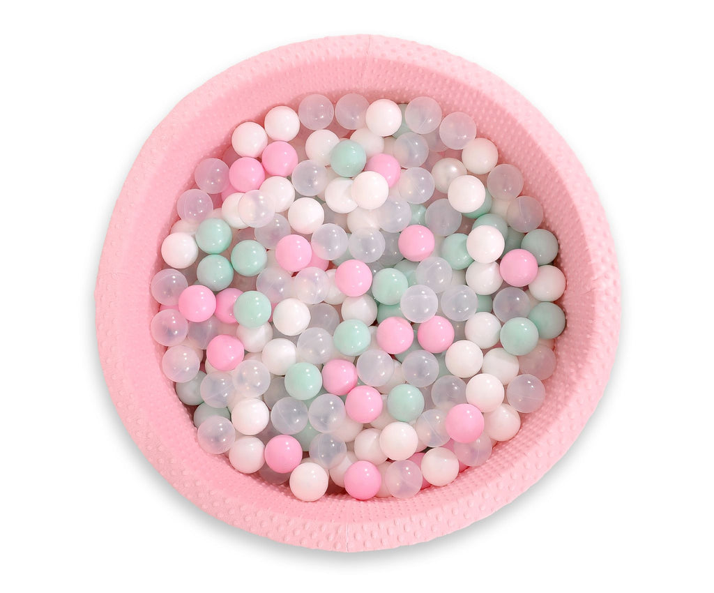 Ball-pit minky H-30 cm with balls 200pcs- pink