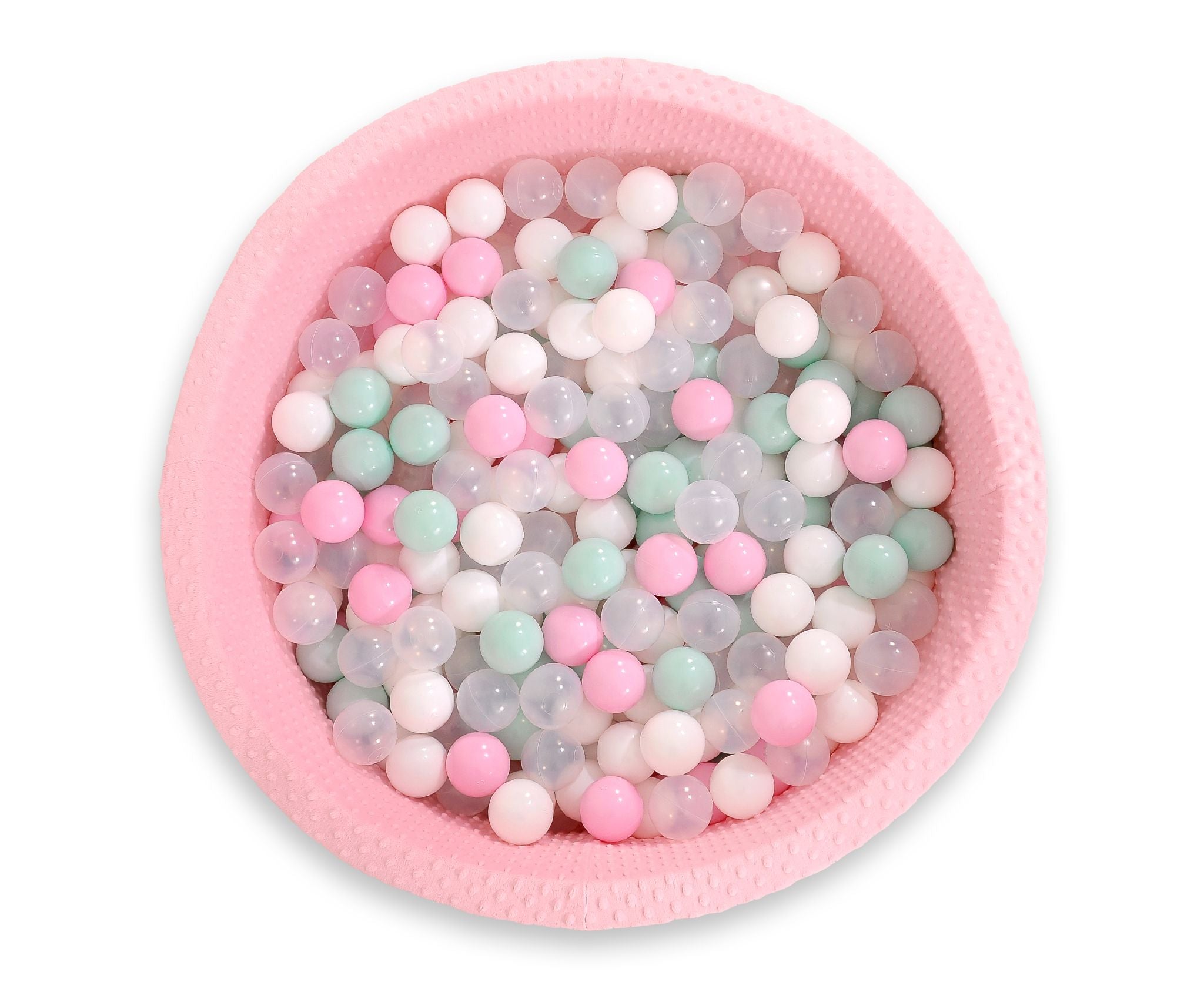 Ball-pit minky H-30 cm with balls 200pcs- pink