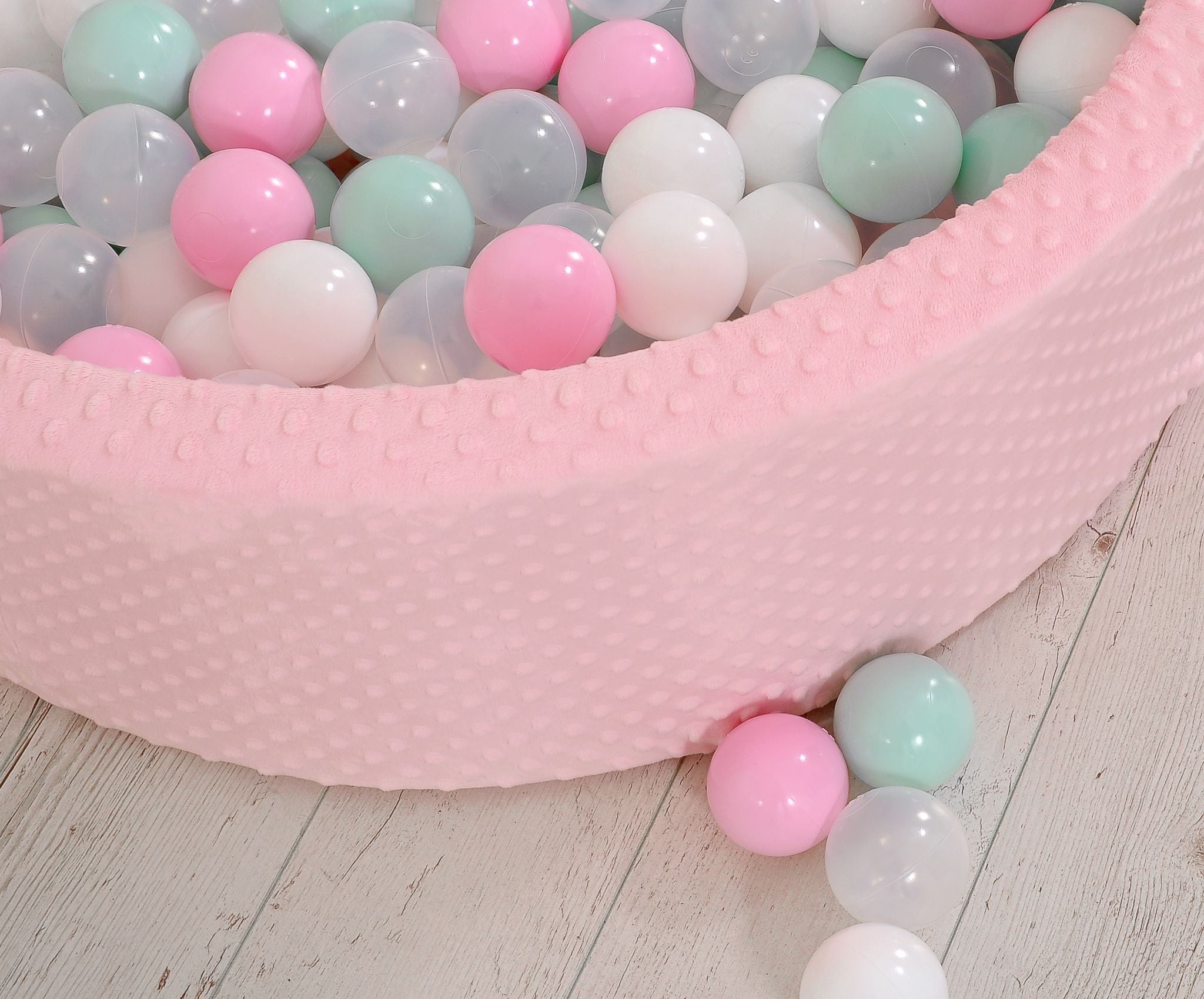 Ball-pit minky H-30 cm with balls 300pcs - pink
