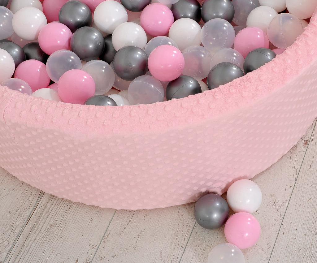 Ball-pit minky H-30 cm with balls 300pcs - pink