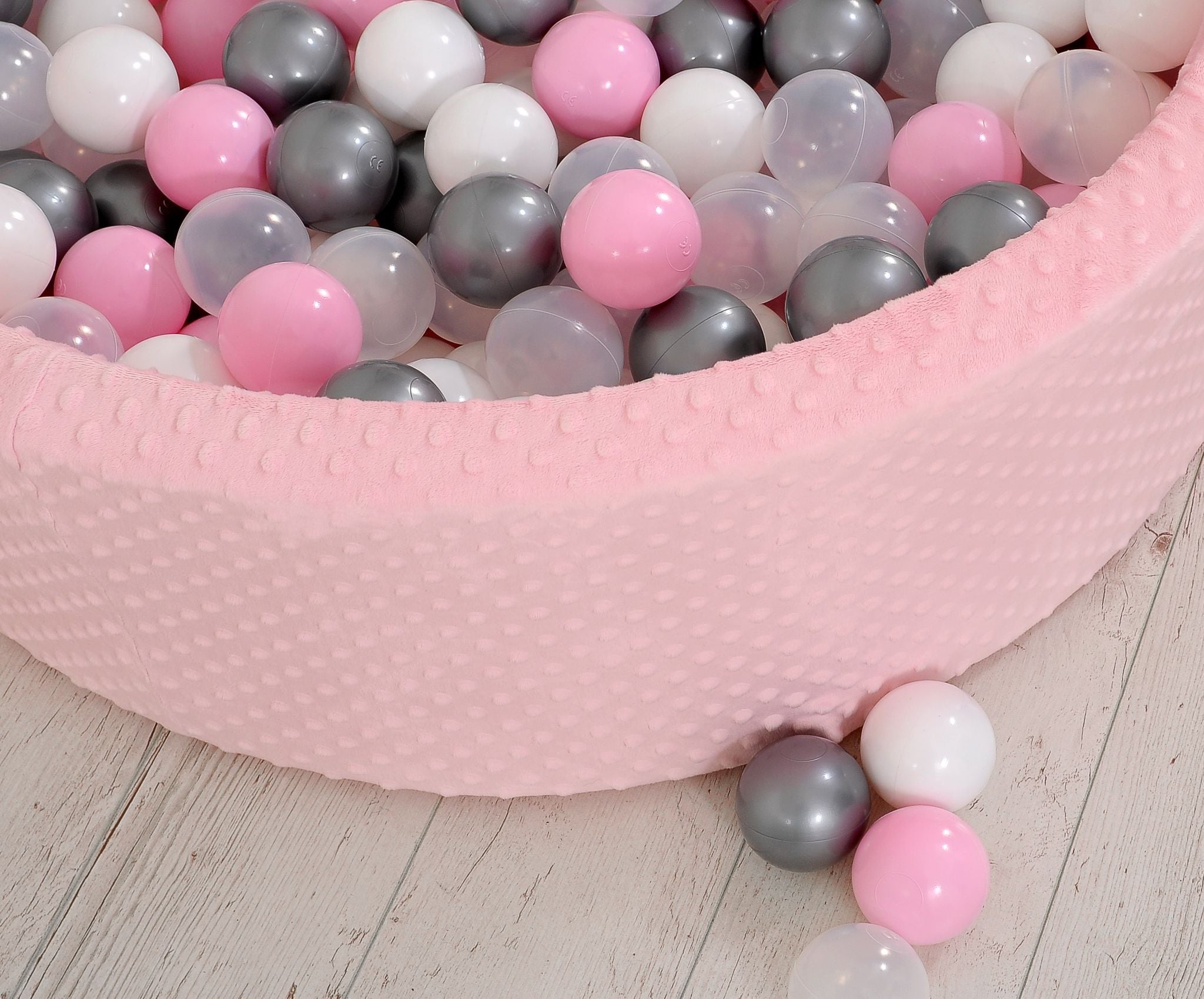 Ball-pit minky H-30 cm with balls 300pcs - pink