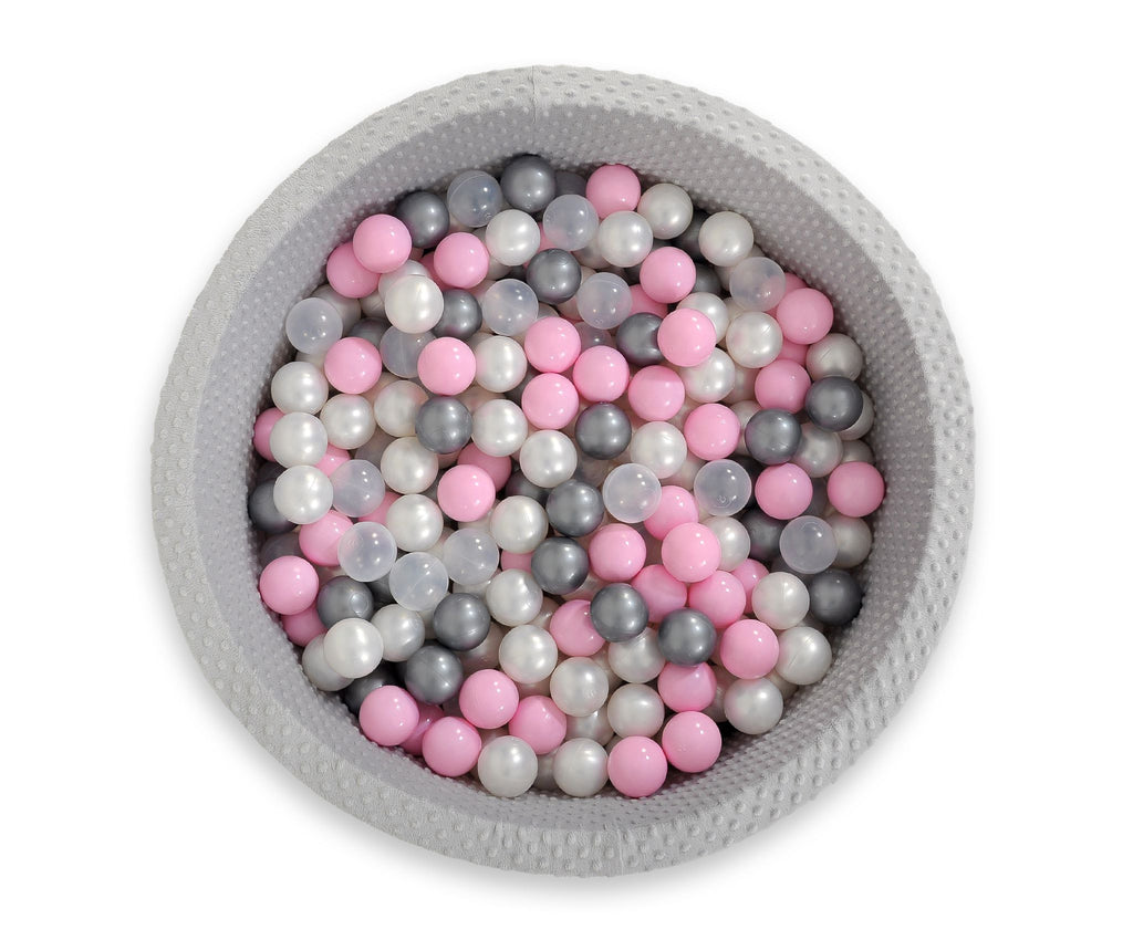 Ball-pit minky H-30 cm with balls 300pcs - grey