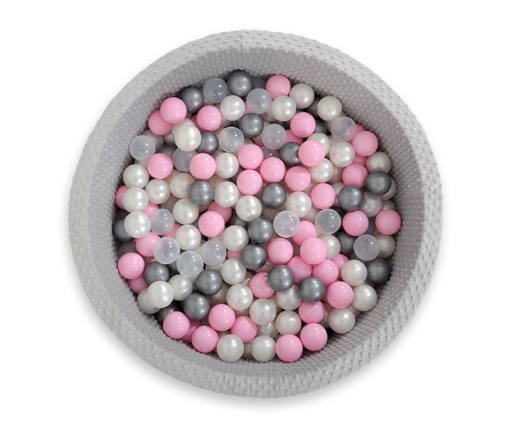 Ball-pit minky H-30 cm with balls 300pcs - grey
