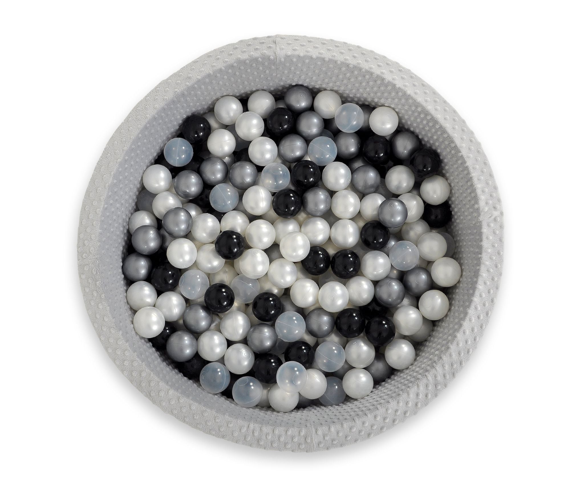 Ball-pit minky H-30 cm with balls 300pcs - grey