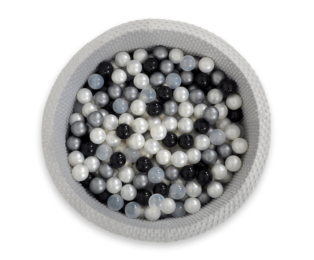 Ball-pit minky H-30 cm with balls 200pcs- gray