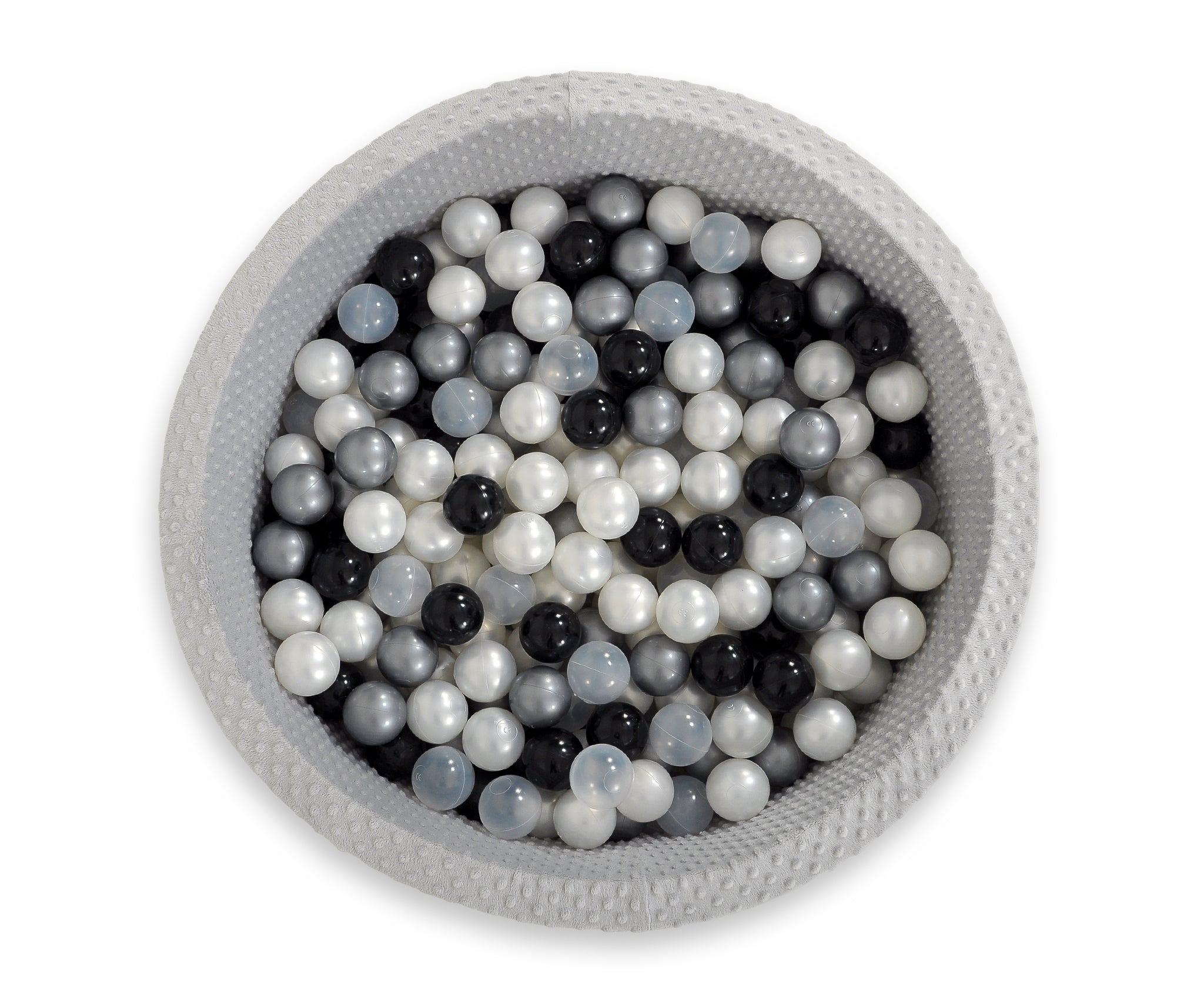 Ball-pit minky H-30 cm with balls 200pcs- gray