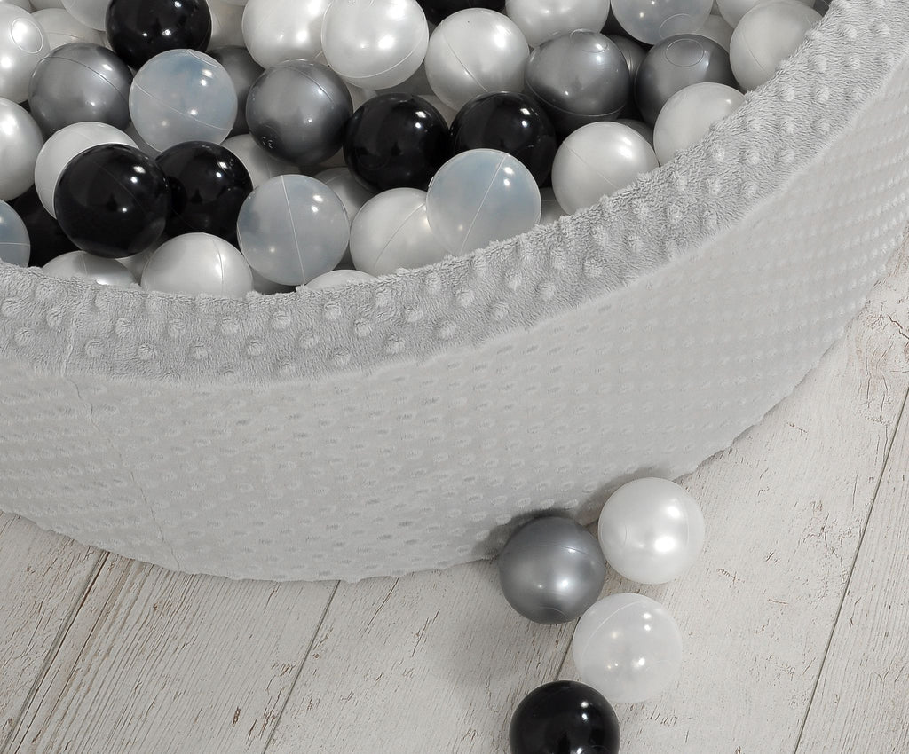 Ball-pit minky H-30 cm with balls 300pcs - grey