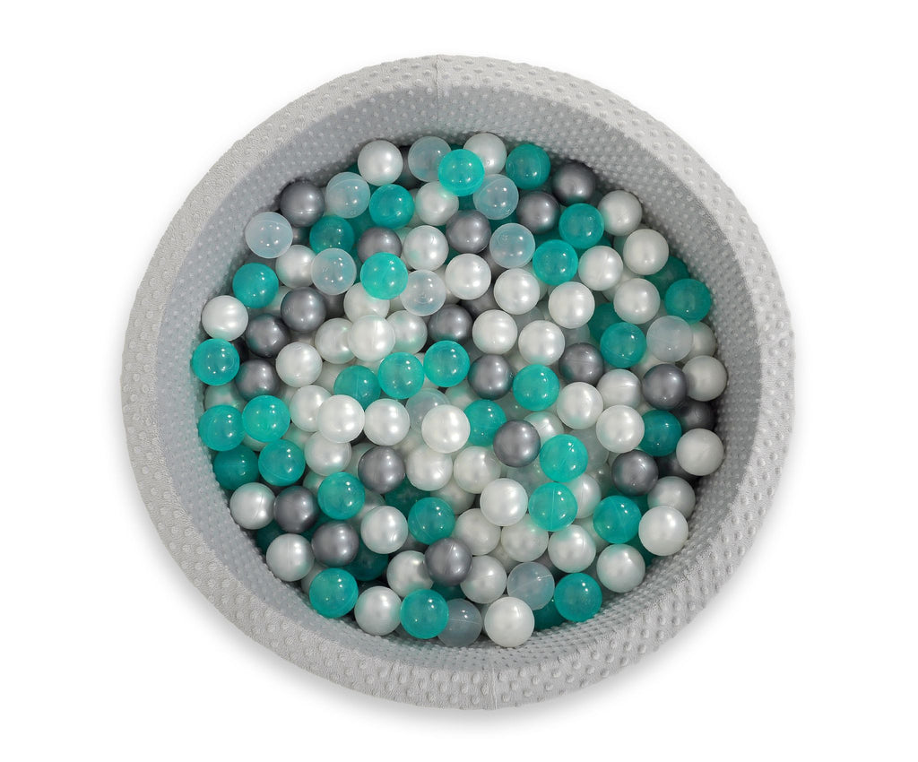 Ball-pit minky H-30 cm with balls 300pcs - grey