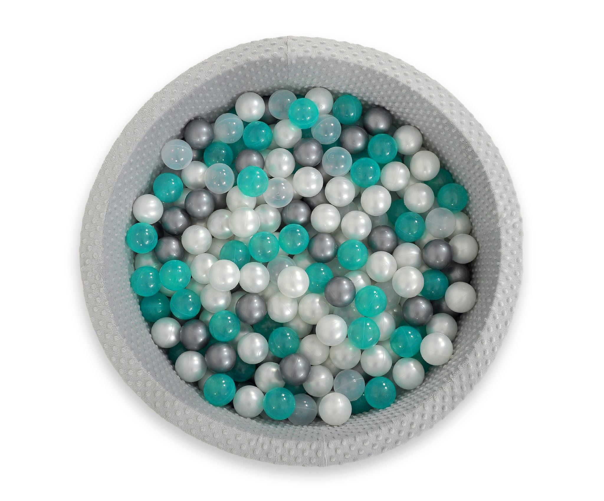 Ball-pit minky H-30 cm with balls 300pcs - grey