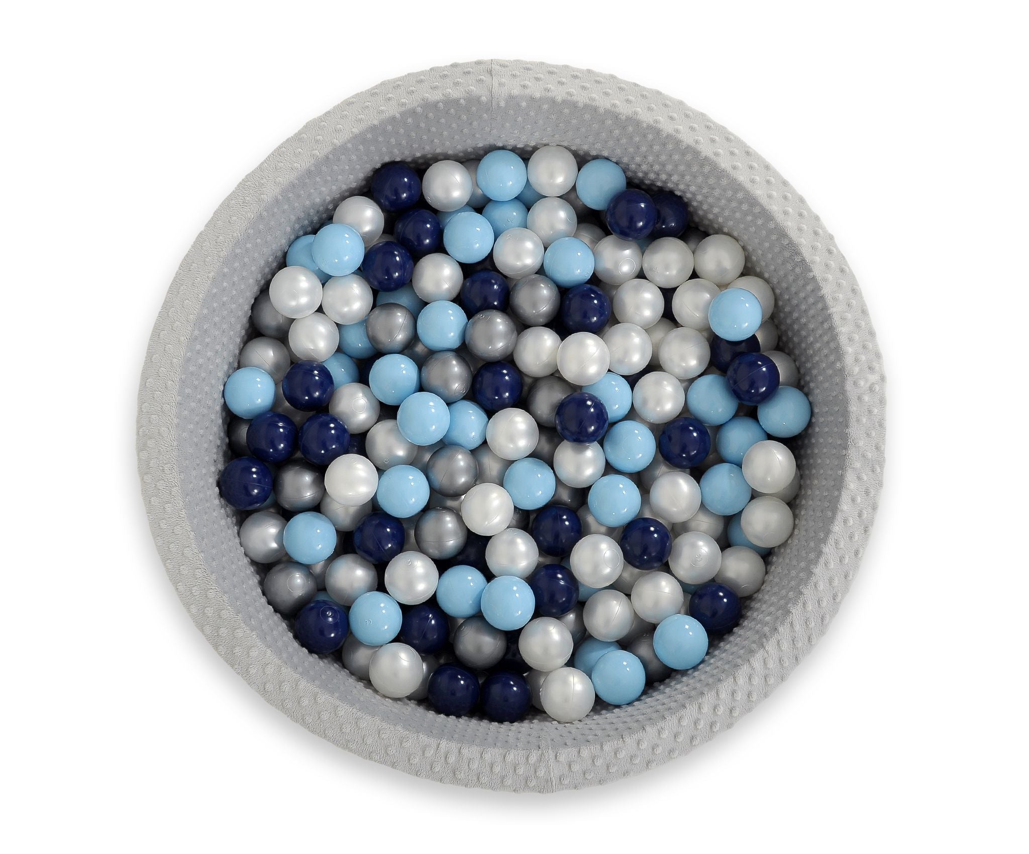 Ball-pit minky H-30 cm with balls 300pcs - grey