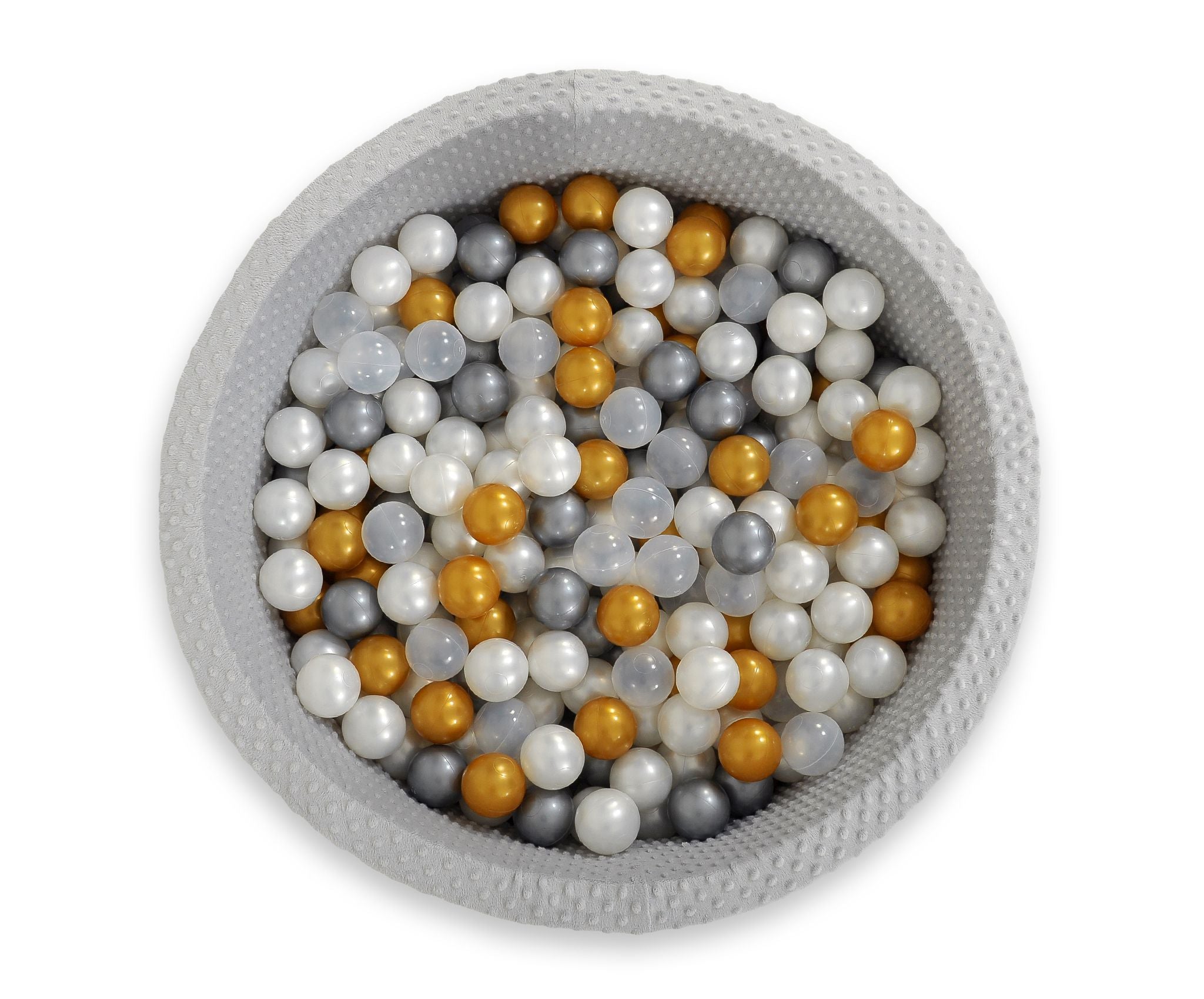 Ball-pit minky H-30 cm with balls 300pcs - grey