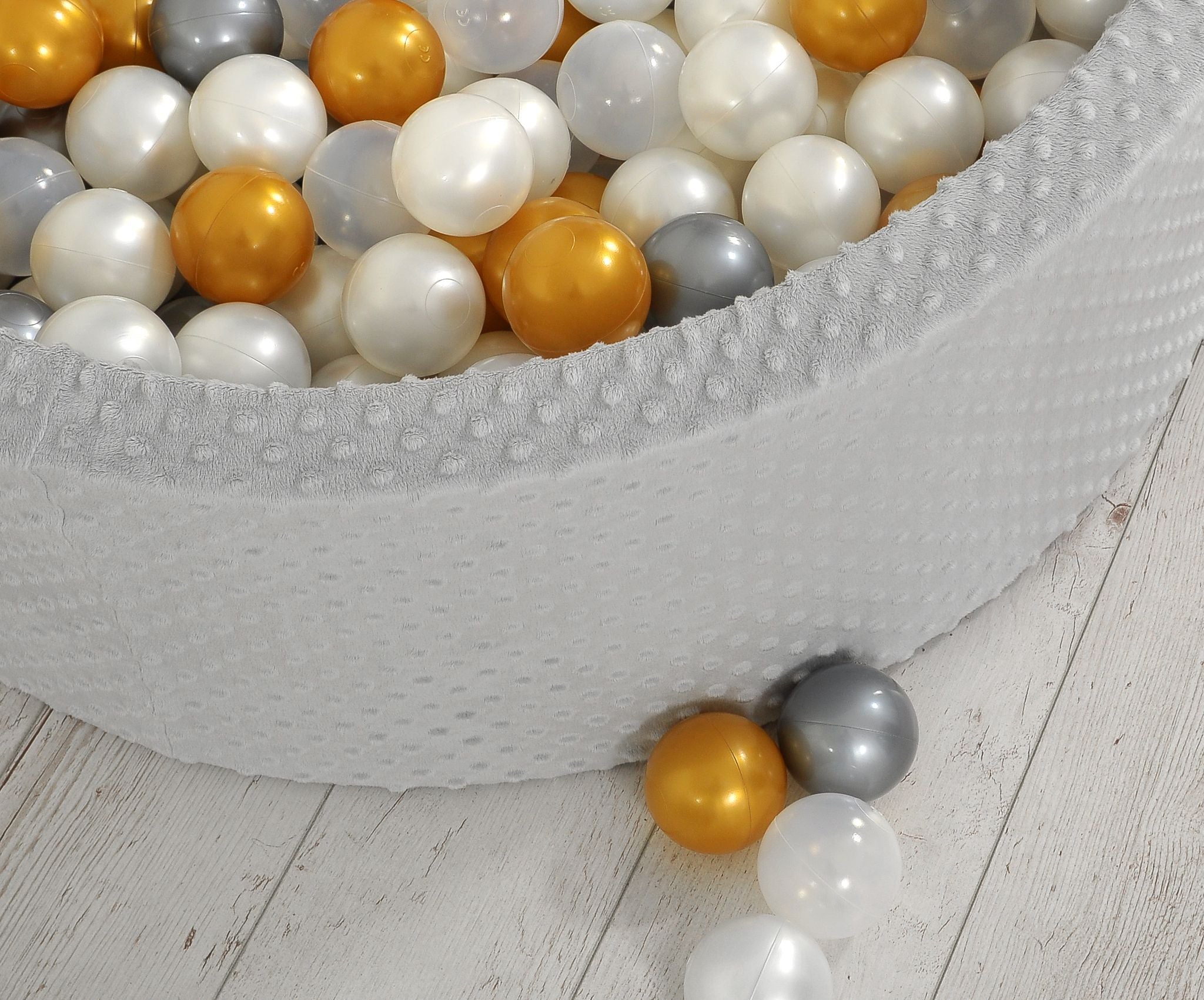 Ball-pit minky H-30 cm with balls 200pcs- gray