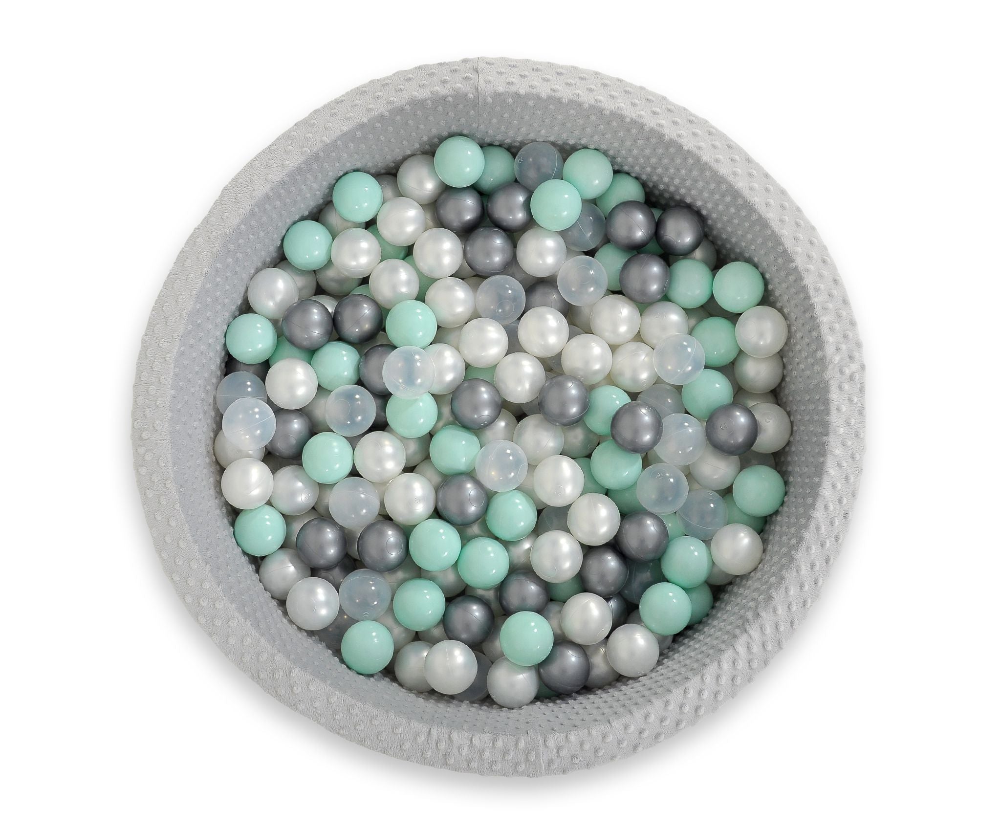 Ball-pit minky H-30 cm with balls 300pcs - grey