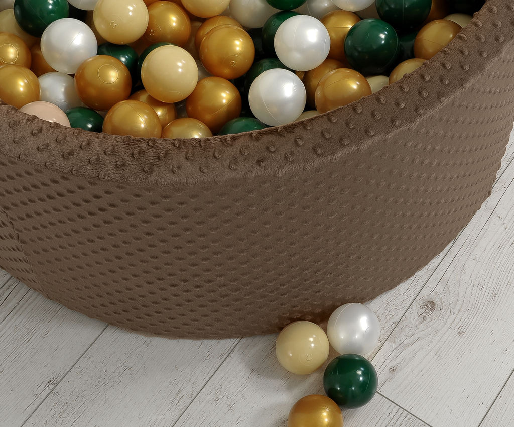 Ball-pit minky H-40 cm with balls 200pcs - chocolate