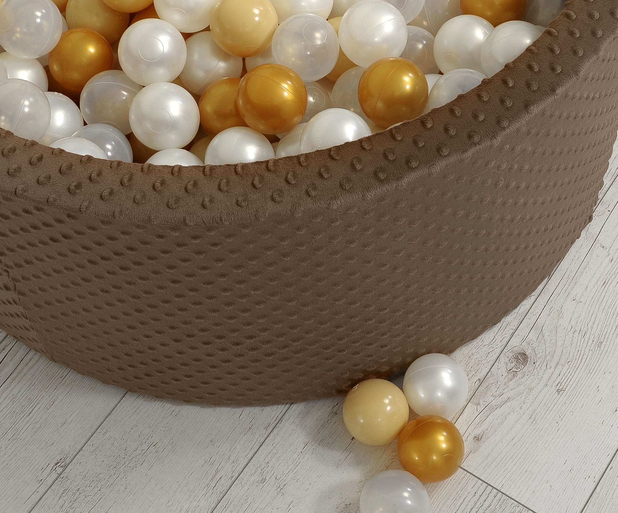 Ball-pit minky H-40 cm with balls 200pcs - chocolate