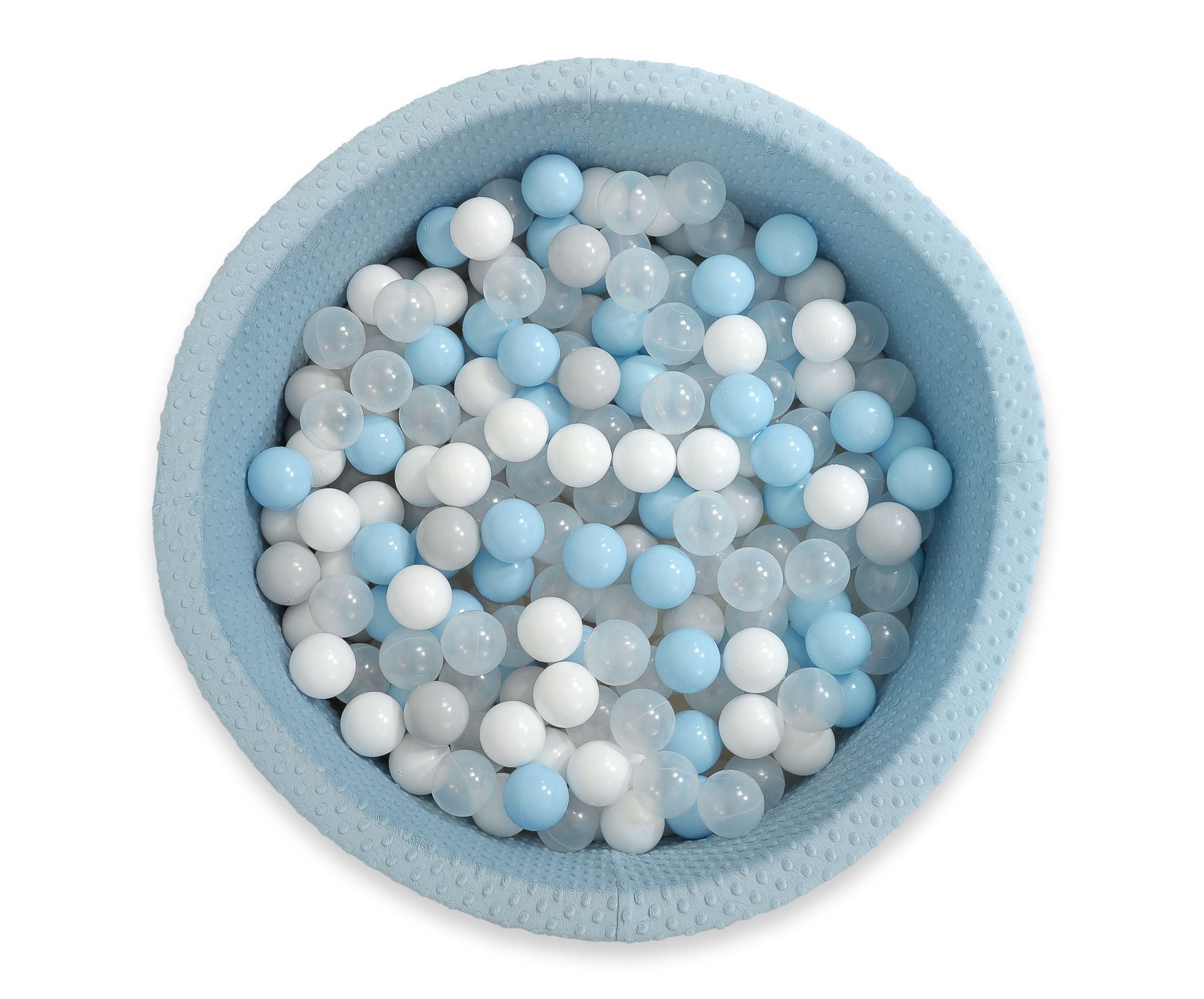 Ball-pit minky H-40 cm with balls 200pcs- misty blue