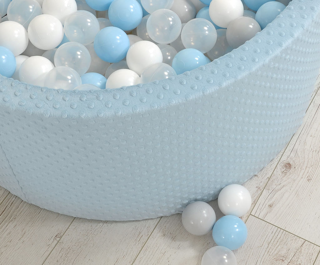 Ball-pit minky H-40 cm with balls 200pcs- misty blue