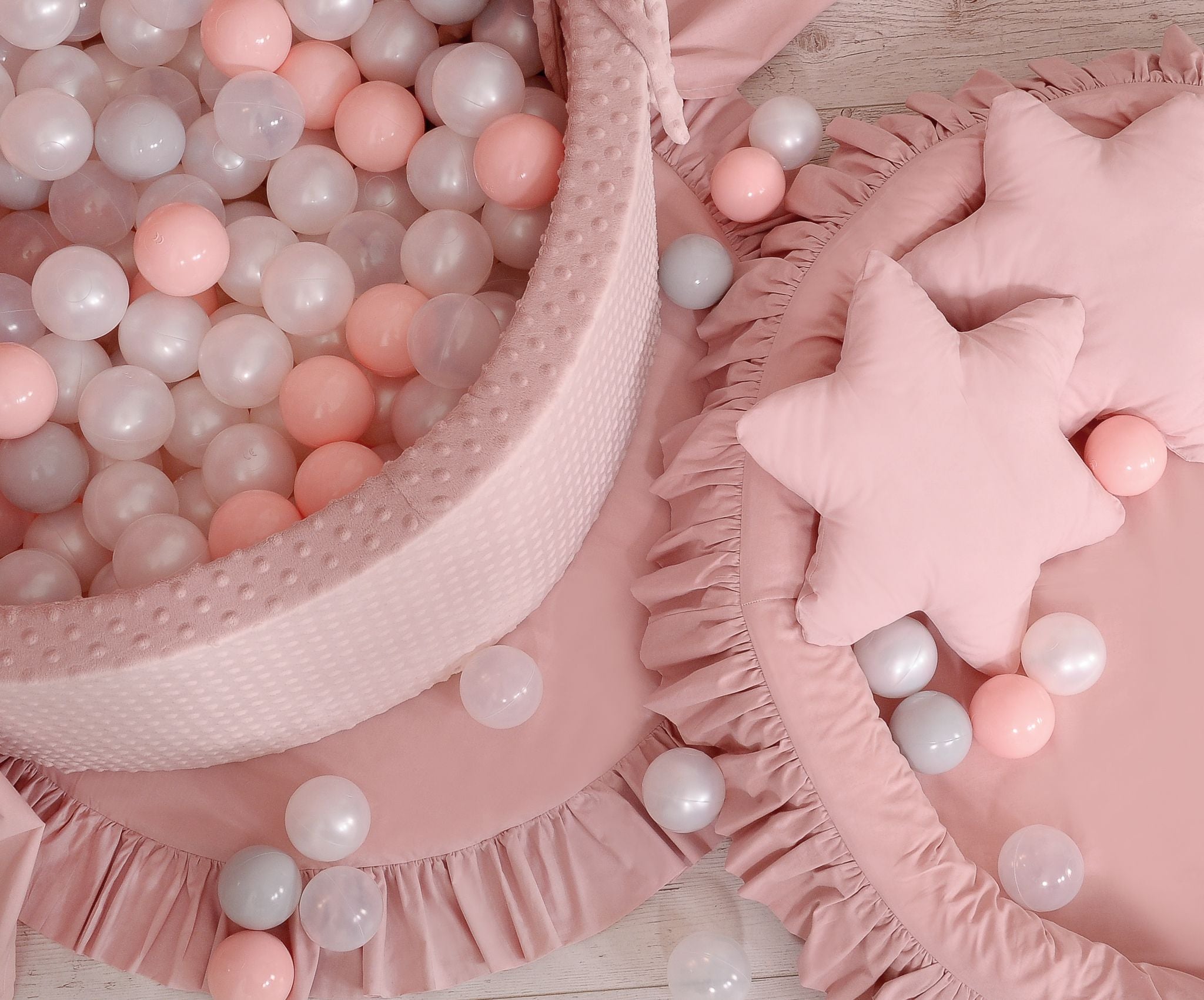 Ball-pit minky H-40 cm with balls 200pcs- blush