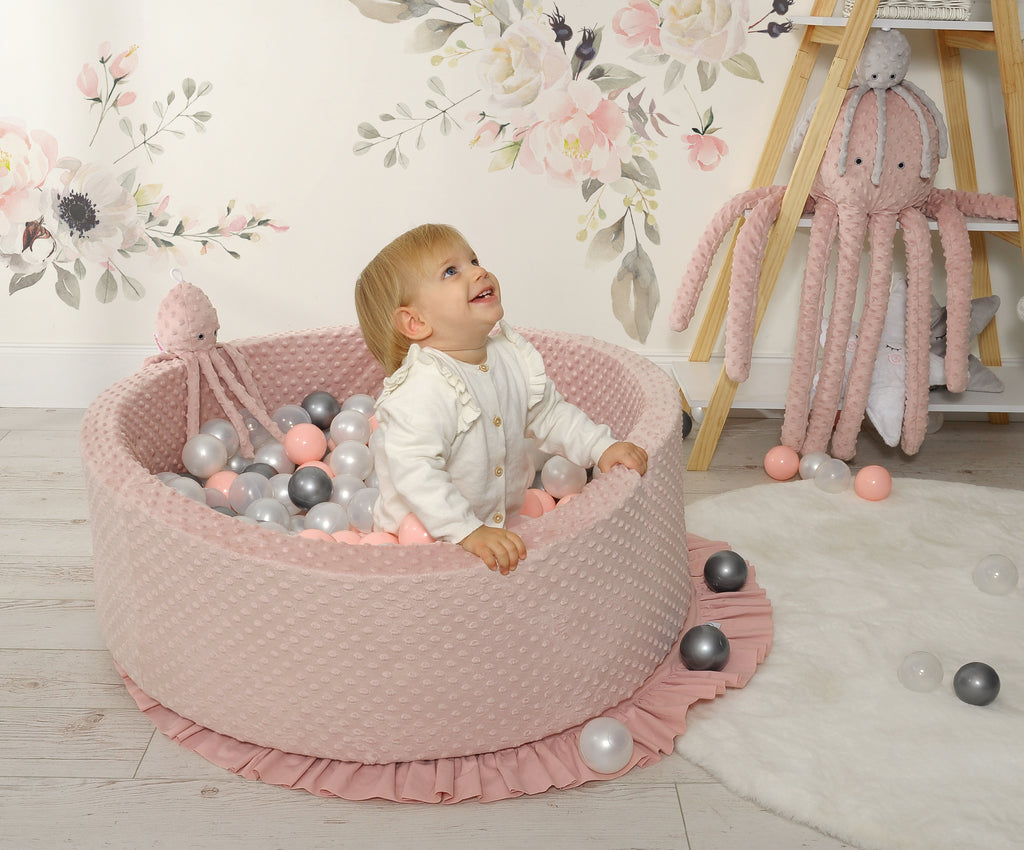 Ball-pit minky H-30 cm with balls 300pcs - mint