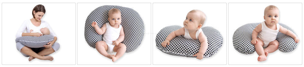 Breastfeeding Pillow Nursing Croissant Pillow, removable, Hands-Free Feeding- Floristic