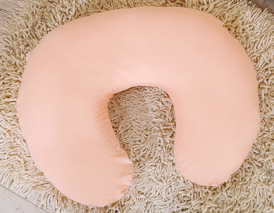 Breastfeeding Pillow Nursing Croissant Pillow, removable, Hands-Free Feeding- powder pink