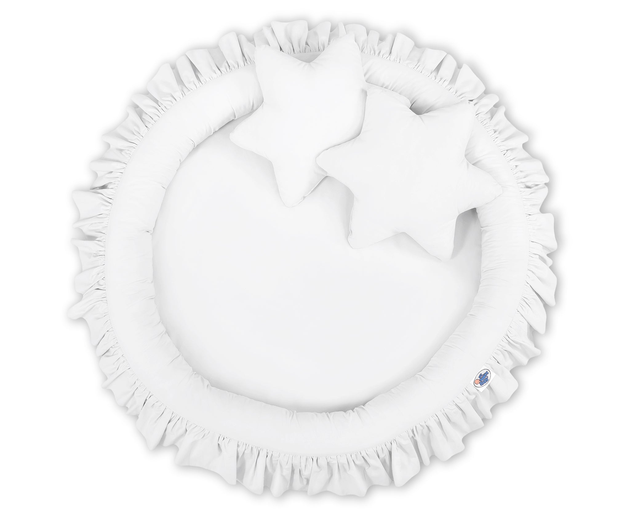 Nest with flounce - white