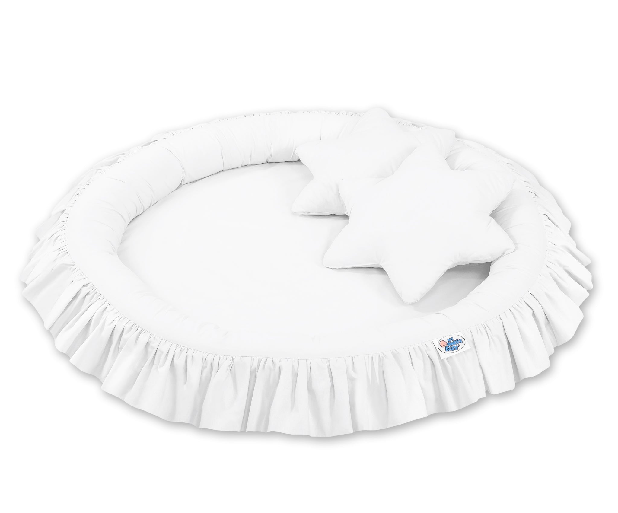 Nest with flounce - white