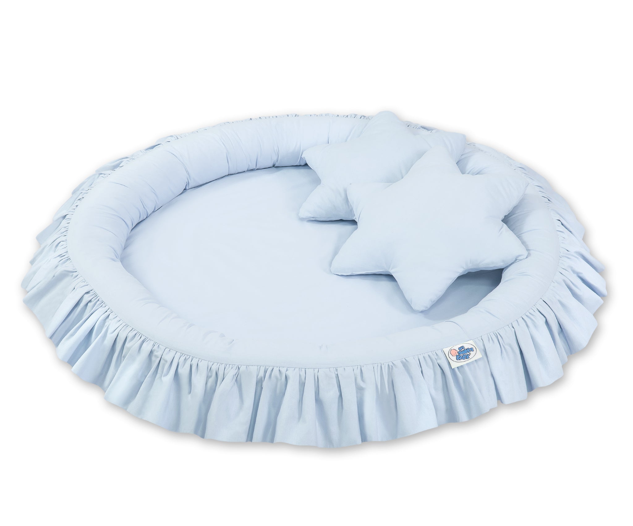 Nest with flounce - blue