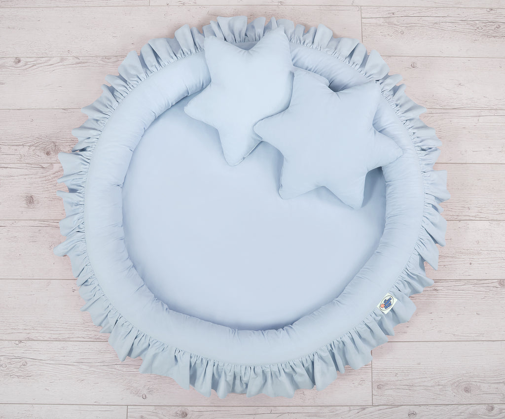 Nest with flounce - blue
