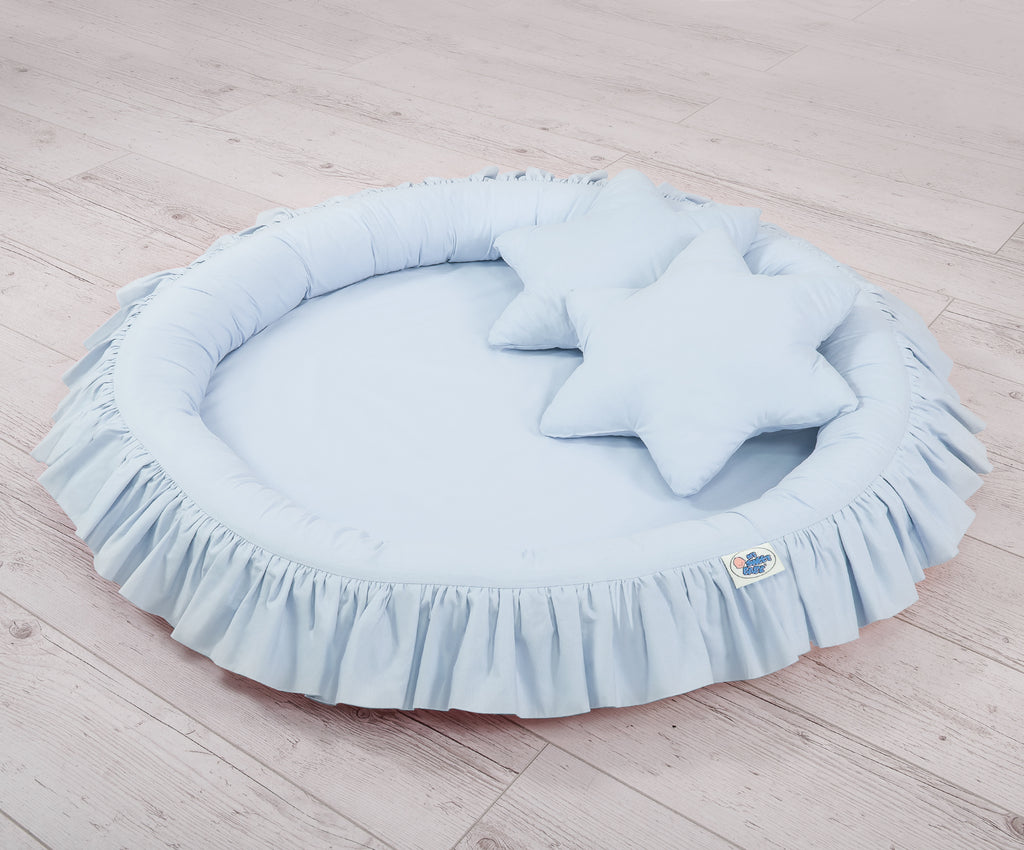 Nest with flounce - blue