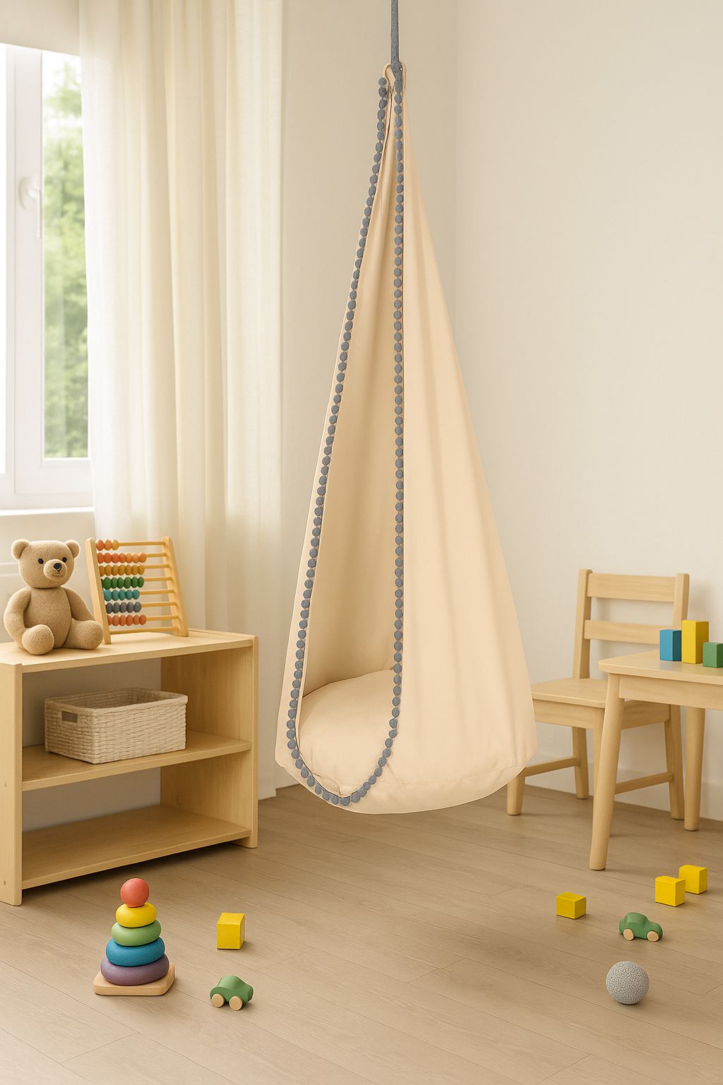 Hanging swing hammock cocoon - beige