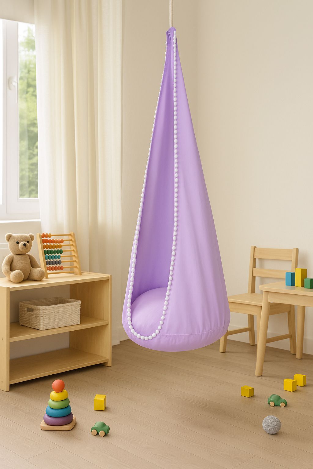 Hanging swing hammock cocoon - lila