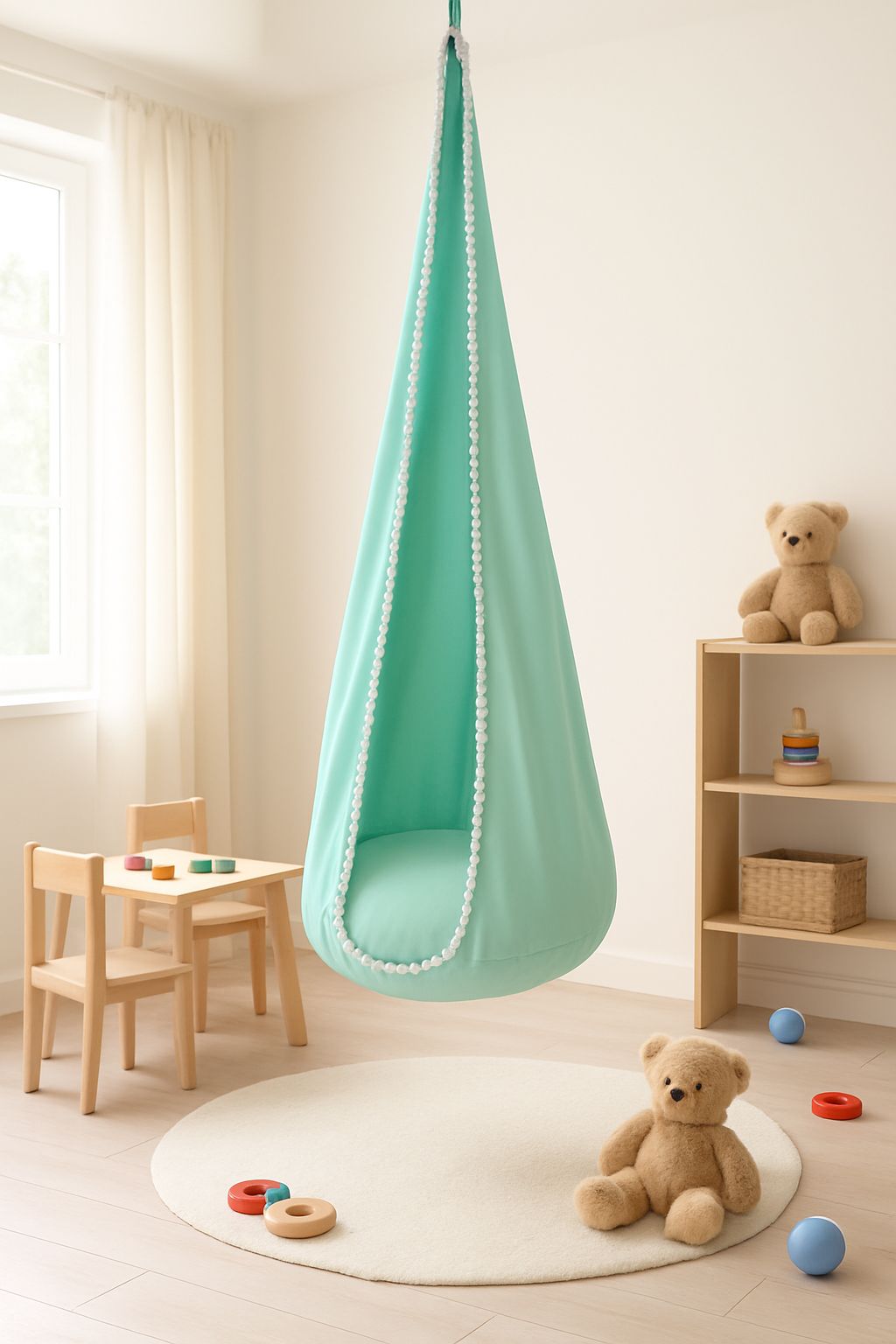 Hanging swing hammock cocoon - mint