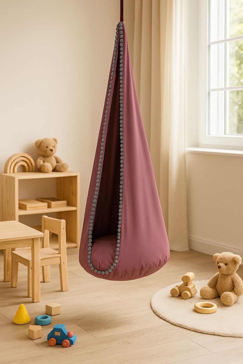 Hanging swing hammock cocoon - pastel violet