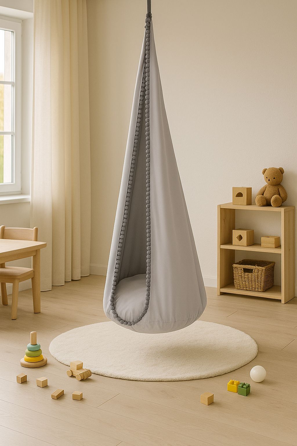 Hanging swing hammock cocoon - gray