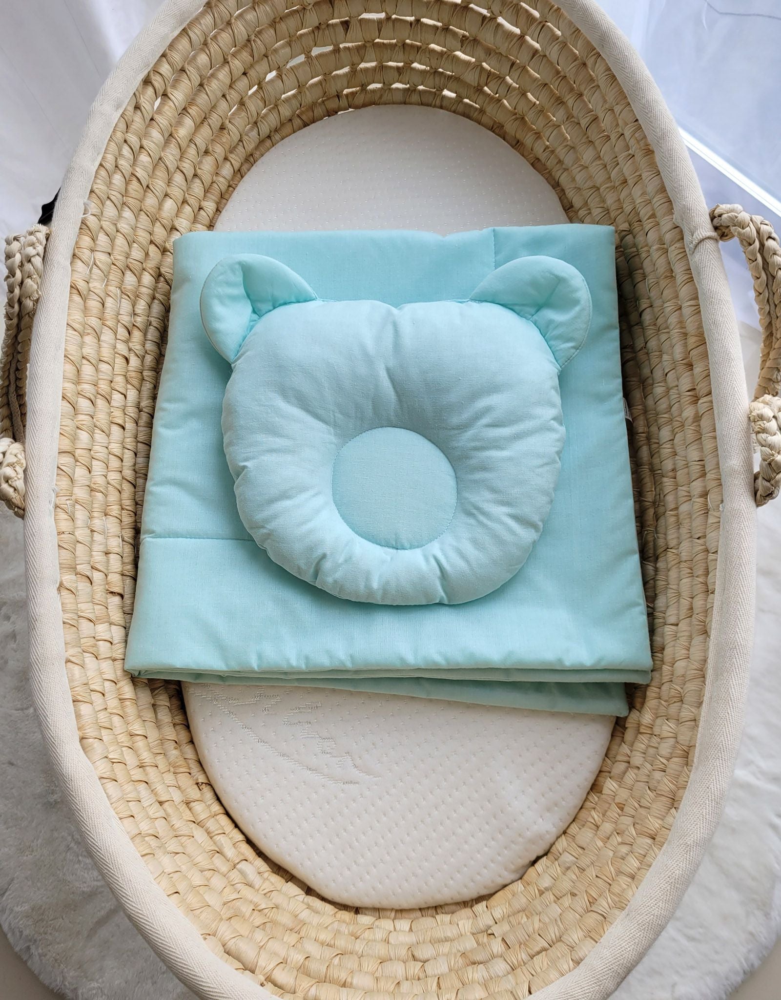 Blanket with pillow - 2pcs set - mint