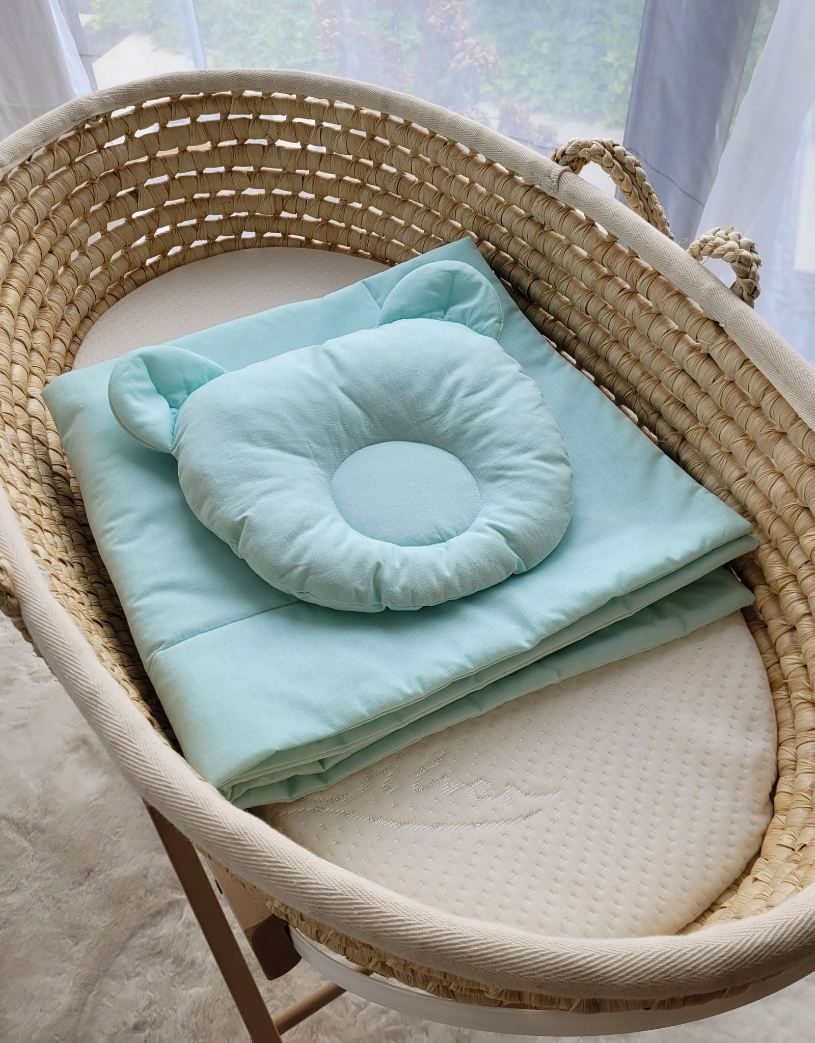 Blanket with pillow - 2pcs set - mint