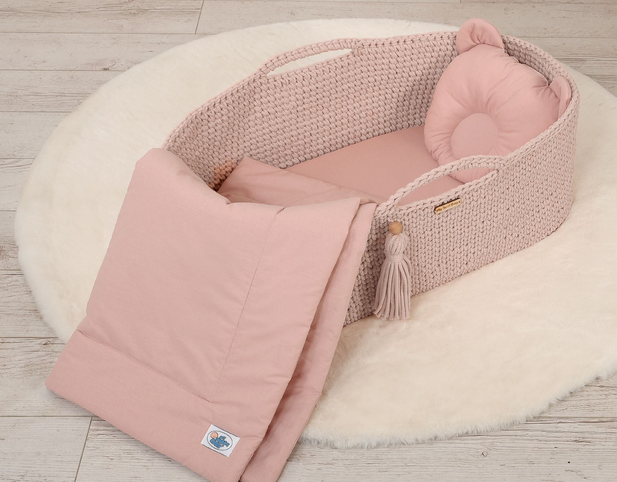 Blanket with pillow - 2pcs set - pastel pink