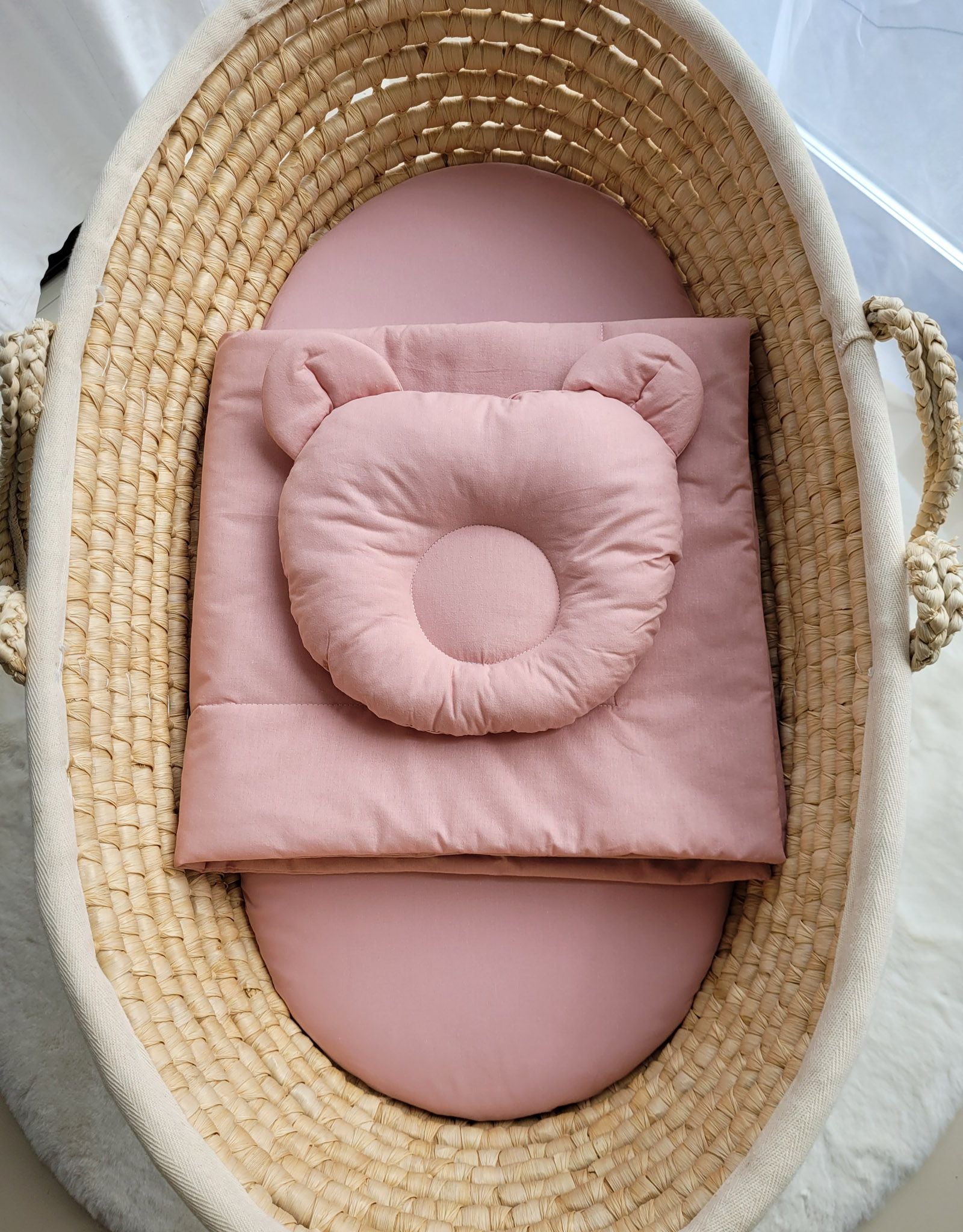 Blanket with pillow - 2pcs set - pastel pink